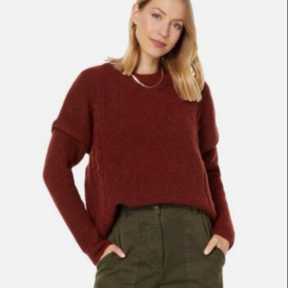 Madewell Rich Red Crew Neck Sweater Alpaca & Wool blend size medium